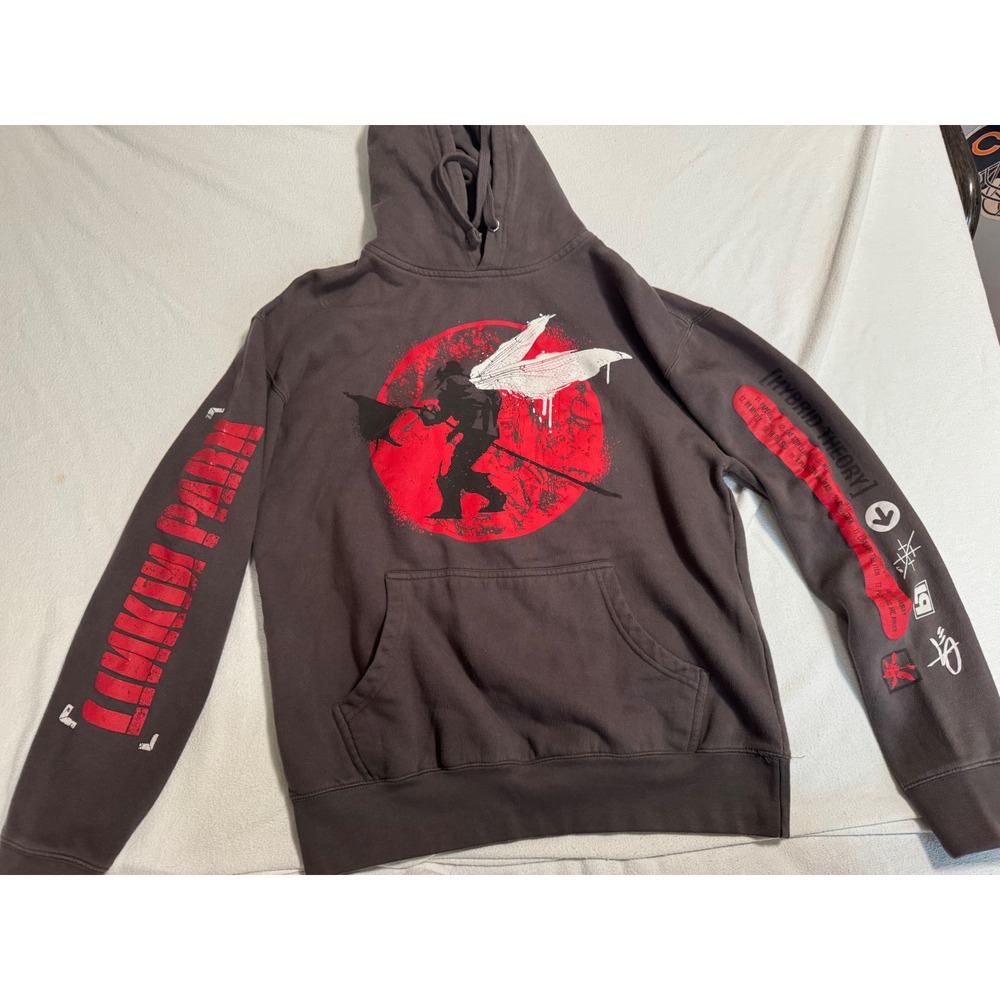 Linkin Park Hybrid Theory Soldier Graphic Hoodie Charcoal Gray Size M